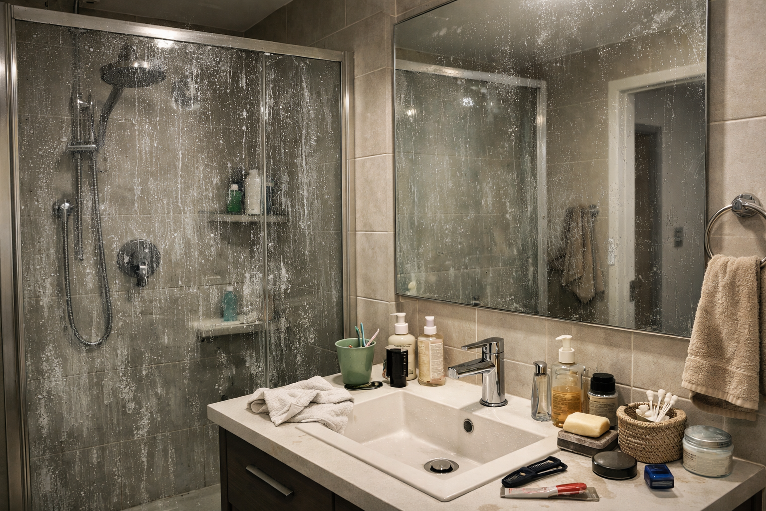 Clean bathroom after cleaning
